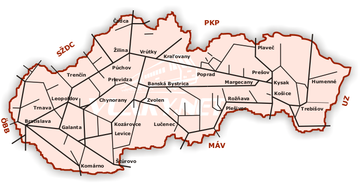 Mapa siete ŽSR