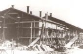 výstavba žst. TRENČÍN (sklady vozňových a kusových zásielok) v roku cca. 1941-42, © archív MDC