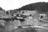 Červenoskalský portál v čase výstavby cca rok 1933 © archív ŽSR - MDC
