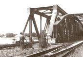 Trenčín - rekonštrukcia mosta cez Váh, cca. 1948, © archív MDC