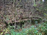 25.10.2009 - traťový úsek Vizovice - Lutonina - zbytky po základech podpěrných pilířů, které držely dřevěné mostky nad zářezem tratě © Stanislav Plachý