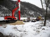 13. 2. 2010 - Výstavba nového telesa trate ústiacej do novomestského portálu tunela © Matej Palkovič