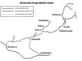 Mapa sítě Boržavské hospodářské dráhy