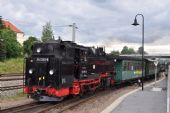 Parní vlak z Moritzburgu vjíždí do Radebeulu (21.6.2014) © Pavel Stejskal