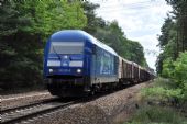 Nákladní vlak s lokomotivou Pressnitztalbahn 253.015 nedaleko stanice Schleife (23.6.2014) © Pavel Stejskal
