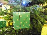 Sopron: i stylizované dárečky na vánočním stromku v hale nádraží byly ozdobeny logem GySEV/ROEE	6.12.2013	 © Jan Přikryl