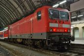 24.9.2014 - Dresden Hbf: lokomotiva 143.157-6 DB na konci sunutého vlaku © Josef Vendolský