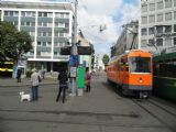 Basel: kolejový brus firmy schörling projíždí tramvajovým uzlem Aeschenplatz, 24.6.2014 © Jan Přikryl