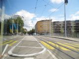 Basel: čerstvě postavená tramvajová trať na Gärtnerstrasse u tehdejší konečné linky 8 Kleinhüningen, 24.6.2014 © Jan Přikryl