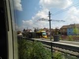 Mulhouse: nízkopodlažní tramvaj typu Alstom Citadis 302 stojí na konečné linky 3 u nádraží Lutterbach, 24.6.2014 © Jan Přikryl