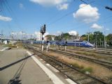 Mulhouse: patrová vysokorychlostní jednotka TGV Duplex přijíždí ze Štrasburku, 24.6.2014 © Jan Přikryl
