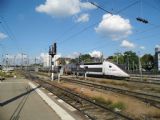 Mulhouse: vysokorychlostní jednotka TGV POS číslo 4407 TGV Lyria z roku 2007 opouští nádraží ve směru do Baselu, 24.6.2014 © Jan Přikryl