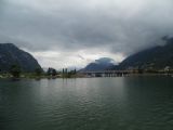 Kanál v náspu u Melide, propojující severní a střední část jezera Lago di Lugano, 28.6.2014 © Jan Přikryl
