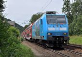Reklamní lokomotiva DB 146.013 na S-Bahnu do Schöny; 8.7.2016 © Pavel Stejskal