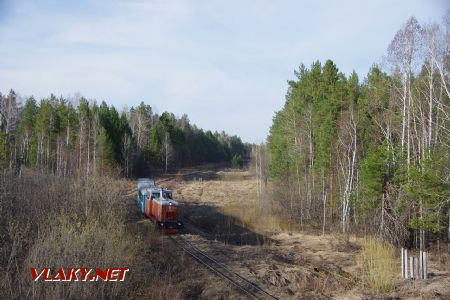TU8-0010 s turistickým vlakem v úseku Krasnaja-II - Sinjačicha, 3.5.2014, Svetlov Artem CC BY 3.0