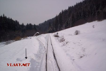 Výhybňa Šánske v km 5 trate Čierny Balog - Chvatimech. 5.3.2005, © Miro Drkoš