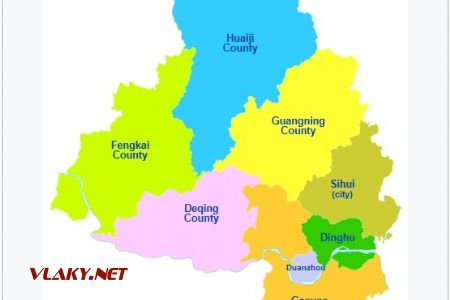 Mapa mesta ZhaoQing. 1.2021 © Wikipedia