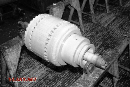 Rotor trakčního motoru lokomotivy v ŽOS Č.Třebová 29.04.1994. © Pavel Stejskal