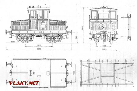 Lokomotiva Ringhoffer 2, typový výkres maloval Miloš Kratochvíl