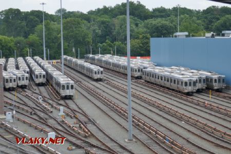 Philadelphia/69th: jednotky M-4 ve vozovně Market-Frankford Line, 29. 7. 2022 © Libor Peltan