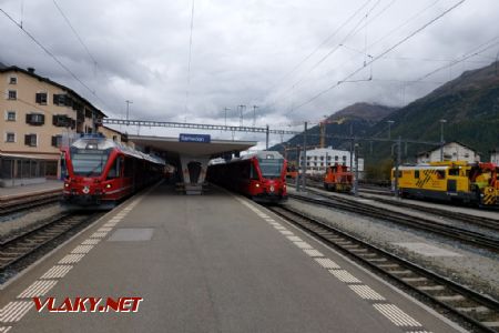 Samedan, vlaky směr St.Moritz a Pontresina, 29.9.2022, © Tomáš Kraus