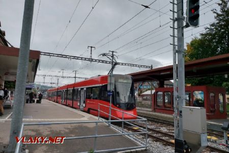 Appenzell, tramvaj v cíli cesty, 30.9.2022, © Tomáš Kraus