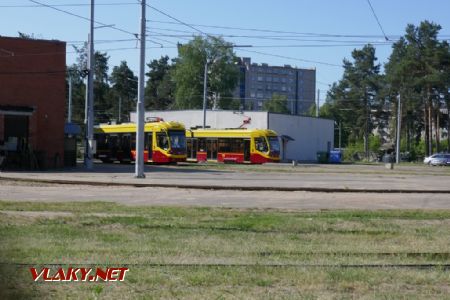 Daugavpils/Tramvaju depo: obracející 71-911 “City Star” na linkách, 11. 6. 2023 © Libor Peltan