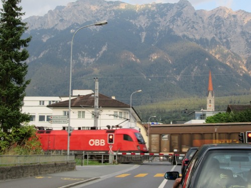 Schaan: posledný vlakový záber z dovolenky, na ceste nás pristavil rakúsky vlak 