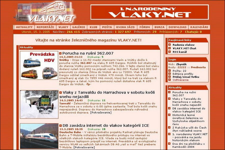 Naše téma: VLAKY.NET slaví 15 let