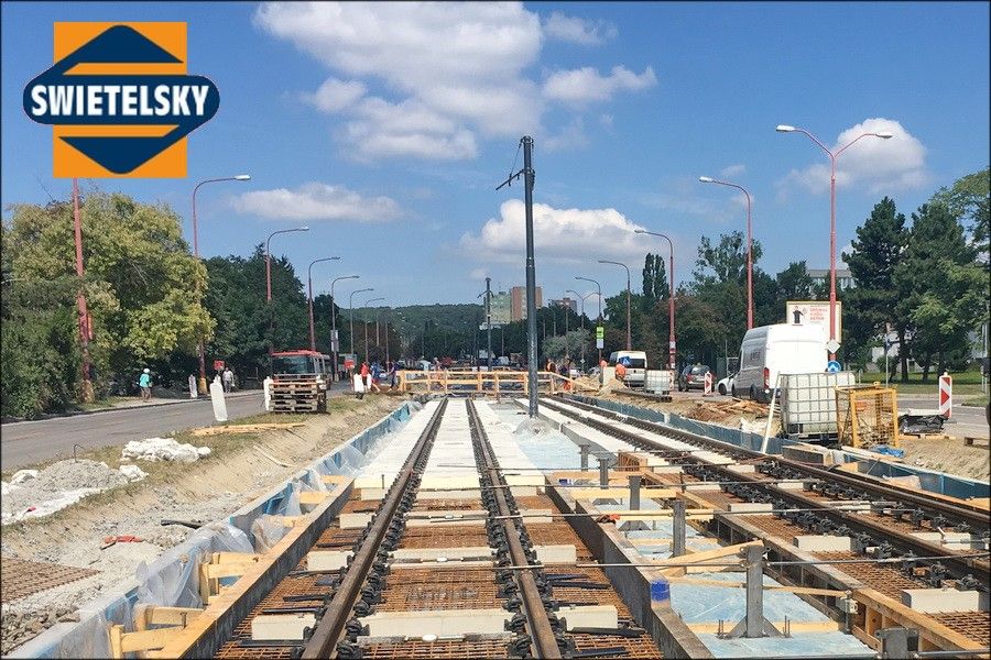 Swietelsky Rail CZ se podílí na rekonstrukci tramvajové tratě v Bratislavě