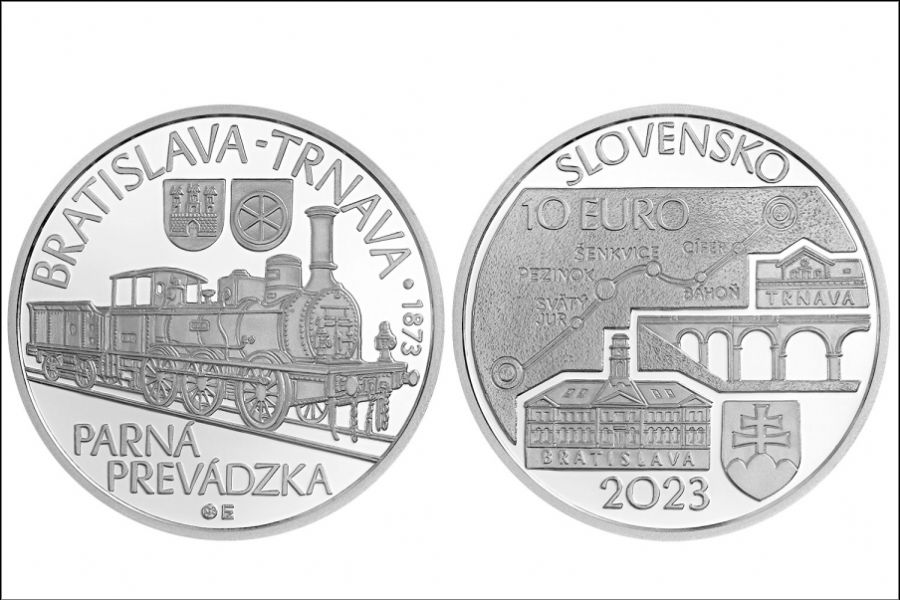 Vydanie zberateľskej mince - Spustenie parnej prevádzky na železničnej trati Bratislava - Trnava