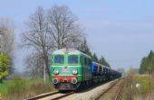 ST43.177, 12.4.2014, Bierkowice, s nákladním vlakem do Klodzka, na postrku ST 43-116, © Tomáš Ságner