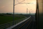 2 TK Pezinok - Šenkvice: Západ slnka nad estakádou a nový pohľad cestujúceho z vlaku