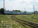 Solotvina: odstavená súprava vlaku Solotvina - Ľvov.