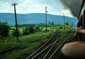Koľajisko odbočky Dolná Štubňa, trate ŽSR č.170 a 171 (fotografované z mimoriadneho vlaku vypraveného na počesť Dňa detí 2011 z Vrútok do Kremnice), 04.06.2011, © Mgr. Ľudovít Turčina