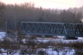 prvé mostné pole cez Bodrog na traťovej koľaji č.2 v smere staničenia; 21.12.2005 © Peter Šoltys