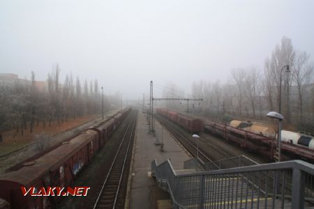 Koľajisko stanice, pohľad smer Nové Mesto; 17.11.2011 © Miroslav Sekela