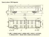 Typový výkres přípojného vozu řady 010 © ČKD Vagonka