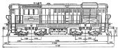 Typový výkres lokomotivy řady 743