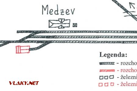 Medzev, Plán koľajiska stanice; 20.11.2016 © Michal Čellár