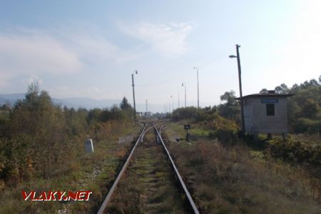 Polomka, Začiatok koľajiska stanice zo smeru Gašparovo (Brezno); 20.09.2018 © Michal Čellár