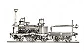 parný rušeň „PLUTO“ z roku 1841 s usporiadaním pojazdu 1A1 typu „Patentee“, vyrobený  lokomotívkou SHARP MANCHESTER. (Zdroj: Atlas lokomotiv – Historické lokomotivy, Ing. Jindřich Bek, Praha 1978).