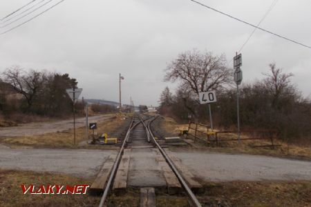 Raslavice, Začiatok koľajiska stanice zo smeru Demjata (Kapušany pri Prešove); 06.03.2017 © Michal Čellár