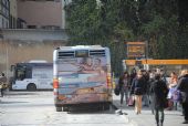 Florencie: setkání autobusů na velmi frekventované konečné řady autobusových linek Museo di San Marco v centru města	. 6.3.2012	 © Lukáš Uhlíř