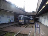 Brusel: míjení tramvají v zastávce Lemonnier na výjezdu z tunelu Premétra	10.10.2013	. © 	Jan Přikryl