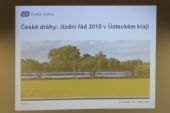 25.11.2014 - Ústí n.L. západ: úvodní stránka prezentace nového jízdního řádu © PhDr. Zbyněk Zlinský