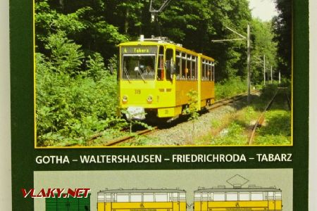 V tramvajích je k dispozicí jízdní řád Thüringerwaldbahn