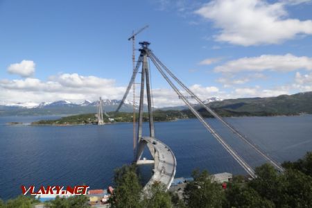 Narvik, stavba nového mostu Hålogaland, červenec 2017 © Jiří Mazal
