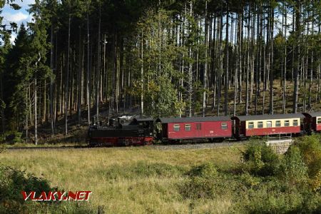 Drei Annen Hohne – Steinerne Renne, lokomotiva HSB 99.5901 na cestě do Wernigerode; 3.10.2017 © Pavel Stejskal