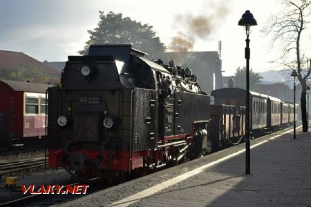 Wernigerode, vlak s lokomotivou 99.222 přijíždí na nádraží; 3.10.2017 © Pavel Stejskal